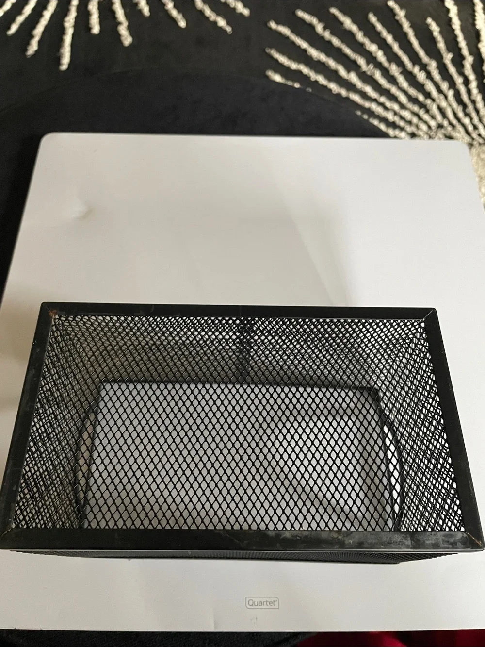 Small Black Metal Mesh Organizer/Storage Bin